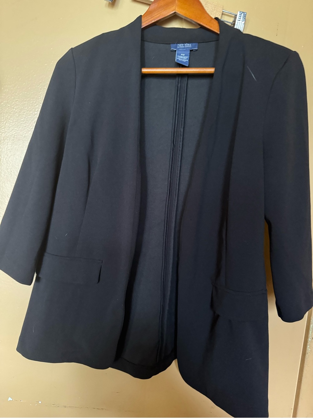 New York & Company Black Open-Front Blazer Jacket